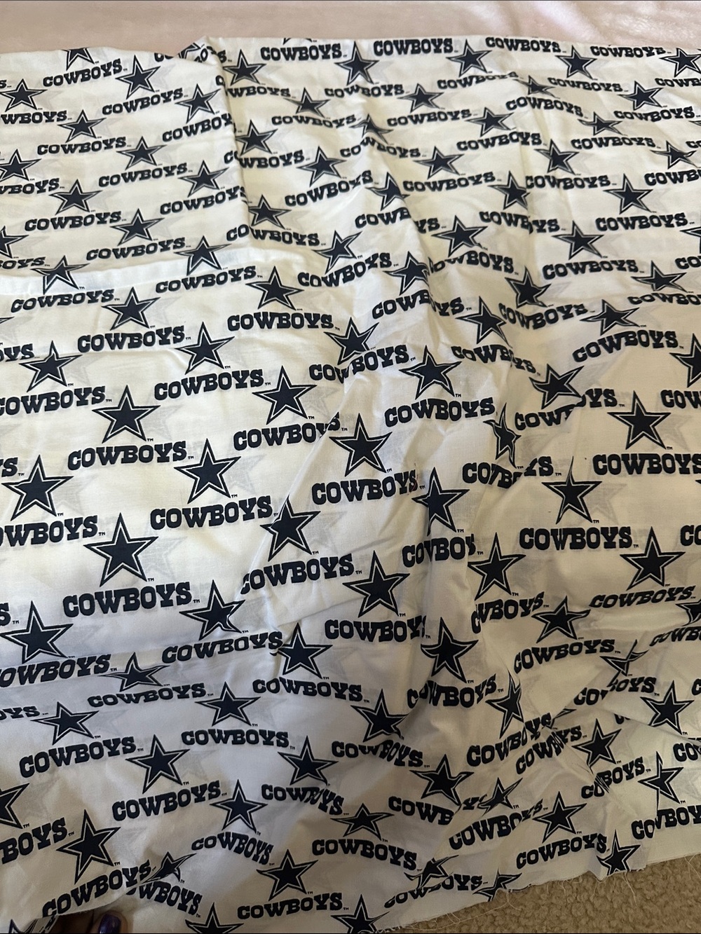 2 yards NFL Cowboys White and Navy Star sewing 🧵 fabric cotton